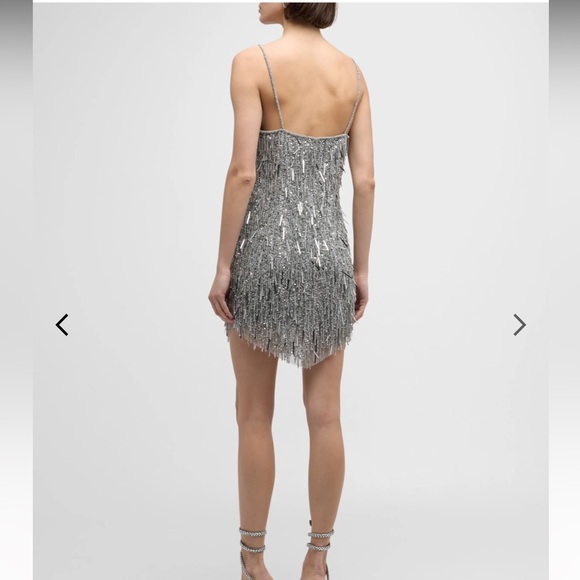 Gorgeous Liv Foster sequin mini dress with allover bead fringe - Picture 2 of 8